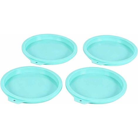 Lot 4 Moules à Gâteaux Ronds Silicone Anti-Fuite, Antiadhésif 15 cm Rose bleu,Un ustensile de cuisson en silicone très pratique. (1/4)