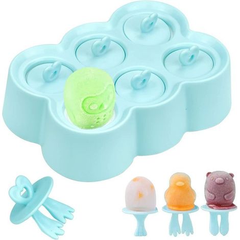 Eisform am Stiel – Wiederverwendbare Silikon-Lutscherform in Tierform – Für Obst, Milch, Pudding, Saft – 1 Stück (1/5)