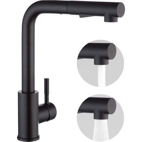 Mitigeur de cuisine avec douchette extractible, Monocommande, Rotation à 360°, 2 modes de pulvérisat Robinet d'évier cuisine (1/5)