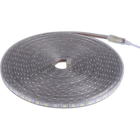 Bande lumineuse étanche SMD 5050 LED, 220V, 60 diodes/m, Flexible, 10 mètres, blanc chaud (1/4)