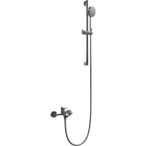 Saliscendi cromato con miscelatore esterno con doccino e flessibile 150cm Baltea (1/4)