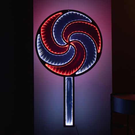 60cm Light up Hanging Christmas Lollipop Infinity Light Decoration with Spinning Effect (1/5)