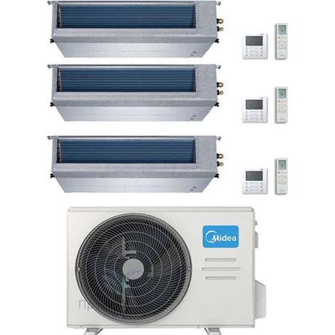 Midea Kanalklimaanlage Trial 12000 + 12000 + 12000 BTU mit E.U. M4OE-28HFN8-Q INVERTER Klasse A++/A+