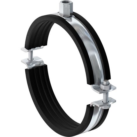 Collier de serrage pour tube massif FRSM 250 M10/M12 Noir Double, Écrou de raccordement avec filetage combiné M12/M16, Insonorisation, Anti-perte de vis, 10C (1/5)
