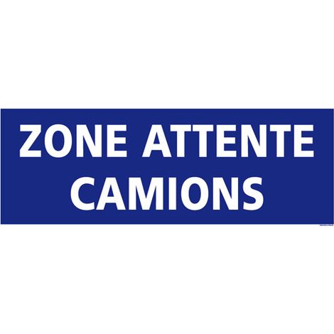 PANNEAU DE SIGNALISATION ZONE ATTENTE CAMIONS (G1068) - Adhésif - 210 x 75 mm