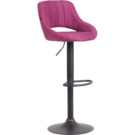 Taburete de bar Milet en tela con base metálica Lila Negro (1/5)