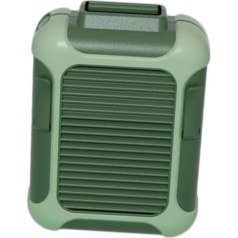 Mini ventilador portátil de viaje con carga USB, para cuello y cintura, para personas perezosas, bajo nivel de ruido, 3 velocidades, color verde (1/5)
