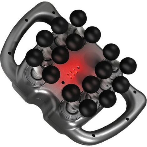 Pistolet de massage musculaire rechargeable à 16 têtes pour la relaxation du dos et des jambes, gris, idéal pour la maison.-AquaForge