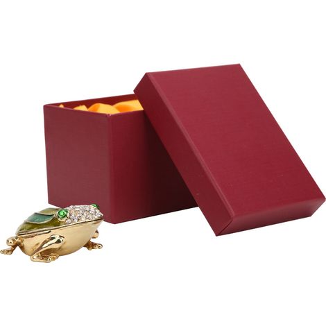Ornement Grenouille Émaillée Unique - Décoration Métal Diamant Inclus pour Bureau Cadeau Maison Vert Vif (1/5)