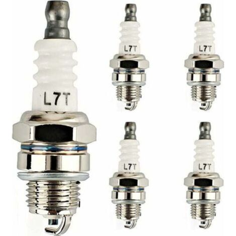 AIMOONSA 5 Pices Bougie d\'Allumage L7T Trononneuse Tondeuse Gazon Petit Moteur Accessoire Pices Compatible Bougies d\'Allumage de Rechange pour Dbroussailleuses et Trononneuses Remplace