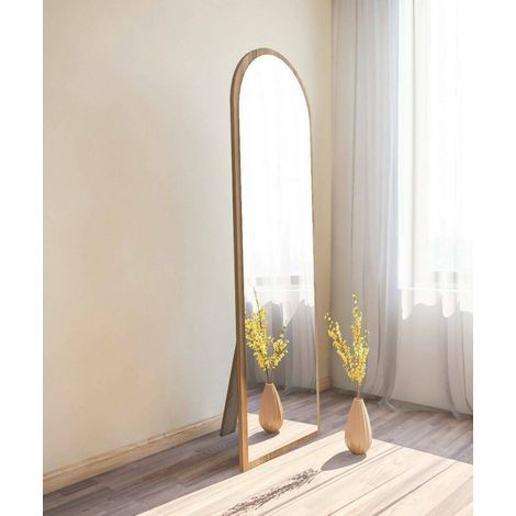 Dmora - Espejito Dpolon, Espejo, Objeto de decoración de pared, Decoración de espejo, 50x2h160 cm, Nuez (1/5)