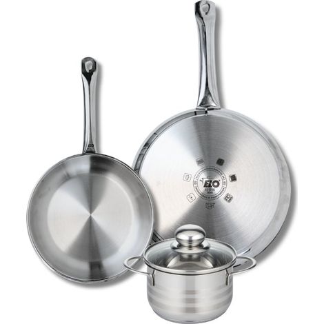 Ensemble de 2 Poêles de cuisson 24 et 28 cm et 1 faitout 14 cm Elo Profi Brillant (1/5)