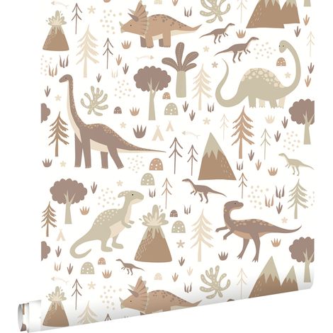 papier peint dinosaures marron - ESTAhome (1/5)