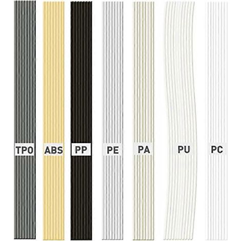 56 baguettes de soudure plastique, 7 types ABS PP PU PE PA PC 13 pouces--