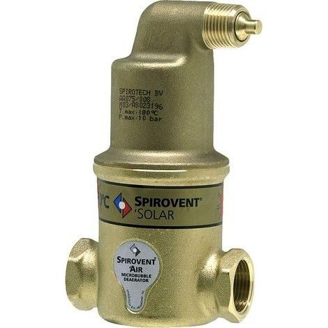 SpiroVent Solar séparateur de microbulles d'air Autoclose 2 mm bague de serrage horizontal (1/2)