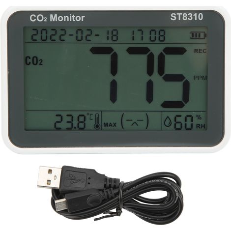 Détecteur de CO2 ST8310 Moniteur LCD qualité de l'air Testeur humidité température et CO2 (1/5)