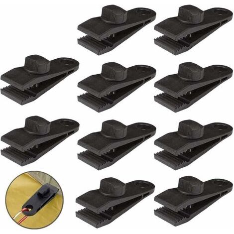 Lot de 10 clips de bâche résistants pour auvents, camping en plein air, auvents de caravane, housses de voiture, couvertures de piscine (1/5)
