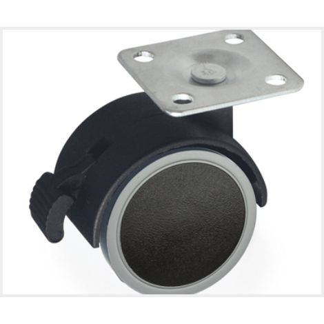 Ruota pivotante con freno diametro 50 nera