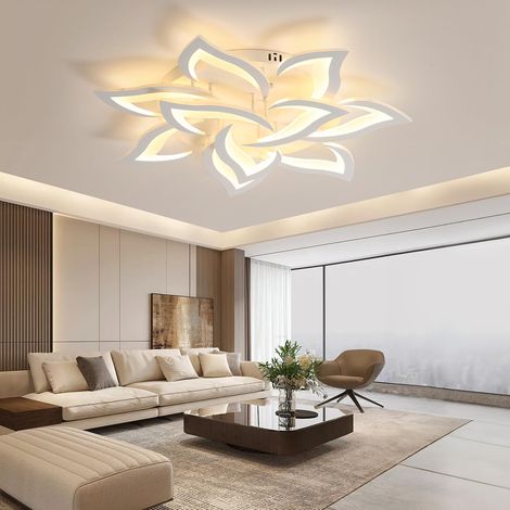 Plafonnier LED, Luminaire Plafonnier 60W, Lampe de Plafond Moderne de Pétale pour Salon Chambre Cuisine Salle à Manger, lumière chaude 3000K, Dia 80cm (1/5)