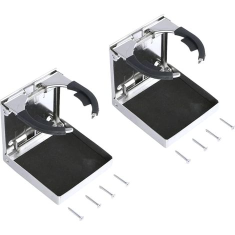 Applicable Lot de 2 Porte-gobelets Universels Réglables en Acier Inoxydable pour Bateau, Voiture, Camion, Caravane, Van (1/5)