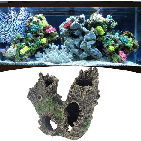Objets en résine, cachettes en cristal pour crevettes, maisons d'élevage, cabanes de jeux en bois flotté et racines d'arbres, cavités d'arbres (1/5)