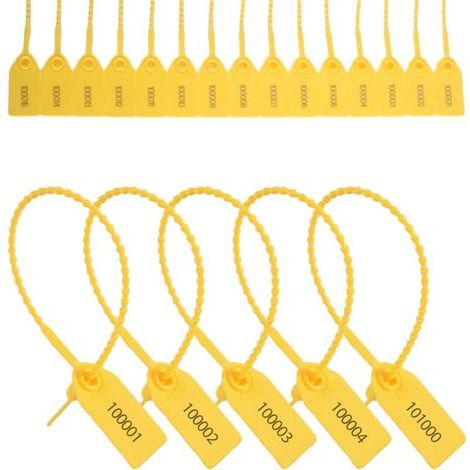 Lot de 1 000 étiquettes de sécurité numérotées en plastique pour extincteurs (jaunes)-Chrom (1/5)