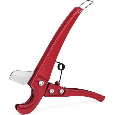 Coupe-Tube et tuyau à une main professionnel rapide ciseaux de coupe de tube pour tuyau en PVC – Coupes propres et droites – Idéal pour plombiers, maison Handy Man et bricoleurs - Rouge adaptée au dia (1/5)