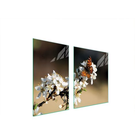Glasplatte und Schneidebrett 100x52 Pflaume