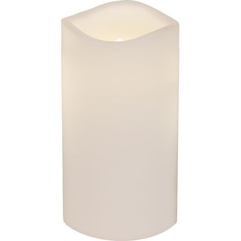 Star Trading Bougie Paul, bougie ronde, blanche, LED, minuterie, blanc chaud, extérieur, 15 cm (1/3)