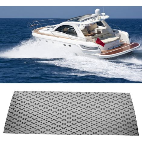 Tapis de sol marin en EVA 70x190cm, antidérapant, auto-adhésif, décoratif pour pont de bateau ou yacht (gris noir) (1/5)