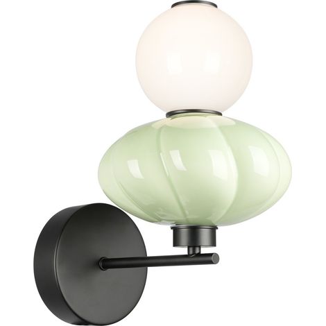 Applique Art Déco ceramica verde LED 8W Tordi Italux