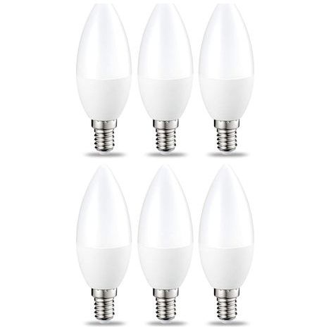 Set mit 6 kleinen, flammenförmigen LED-Lampen, E14-Schraubsockel, 49 W (entspricht 40 W), warmweiß, nicht dimmbar (1/5)