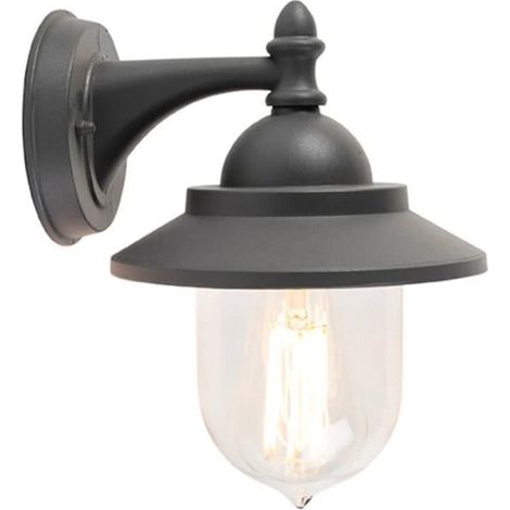 TRADE SHOP - Lanterna A Parete Stile Retrò Lampada Da Muro Per Giardino Facciate E27 Ip44 524wa-b247 - Grigio Scuro (1/5)