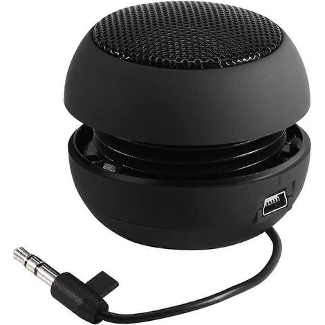 Mini enceinte de voyage avec câble audio 3,5 mm, batterie intégrée (basse tension), haut-parleur rétractable - JBMEDIA (1/4)