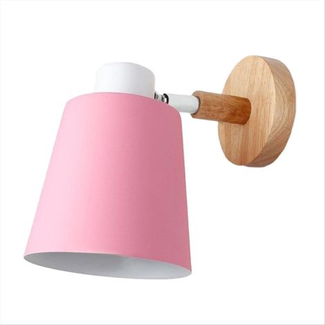 Appliques murales nordiques modernes pour chambre de lit, escalier, balcon, couloir, chambre d'enfant - Sans ampoule - Rose - Prise UE (1/5)