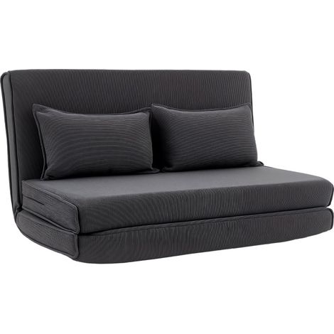 Silla de suelo plegable de terciopelo gris oscuro con respaldo, sofá cama para invitados (1/5)