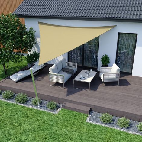 TRADE SHOP - Vela Tenda Triangolare Parasole Protezione Sole Ombreggiatura Giardino 3x3x3mt Beige 017019 -