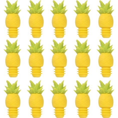 Marque-Verres - Bouchons De Bouteille En Silicone Forme Ananas - Pour Vin Ouvert - Lot De 14 (1/5)