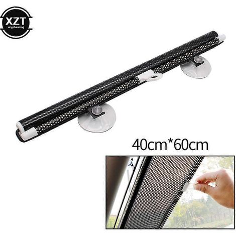 Accessoires auto noirs - Pare-soleil rétractable pour vitres latérales de voiture - Rideau pare-soleil automatique - Film pour vitres - Meilleure vente - 40 x 60 cm - Noir (1/5)