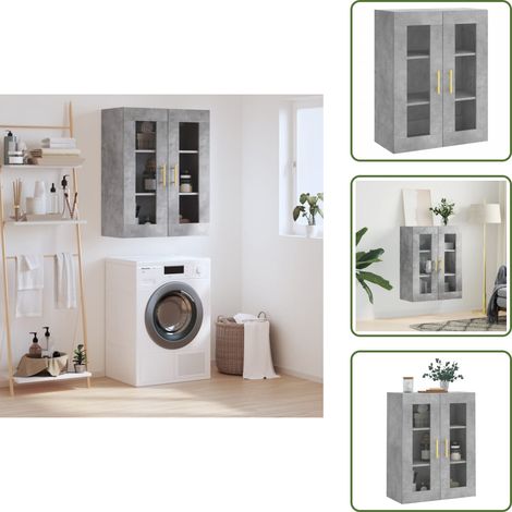 Wandschrank Betongrau 69,5x34x90 cm - Wandschrank - Sideboard - Regal - Aufbewahrung - Möbel (1/5)