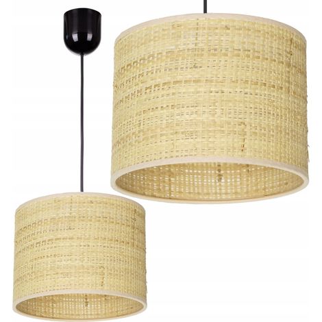 Hängelampe mit Boho-Rattan-Lampenschirm, polnische Rattanlampe, E27 LED (1/5)