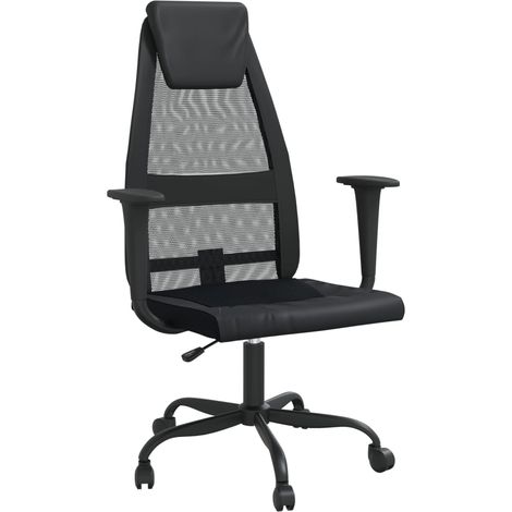 Sedia poltrona computer ufficio seduta studio regolabile in altezza nero 020024073