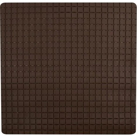 Tapis Fond de douche antidérapant Caoutchouc QUADRO 54x54cm Chocolat MSV