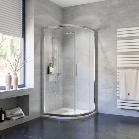 Schulte – Cabine de douche d'angle 90x90 cm – Verre de sécurité 6 mm – Portes coulissantes – Hauteur 185 cm – Style épuré et tendance