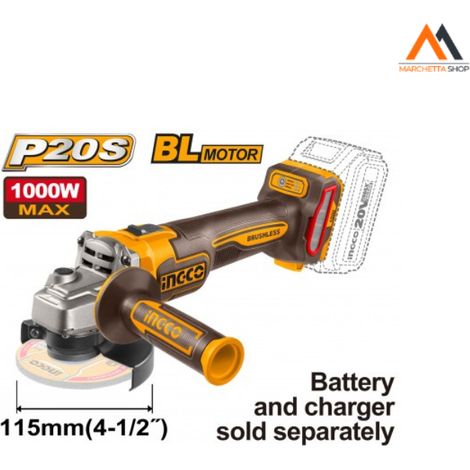 SMERIGLIATRICE BRUSHLESS 1000W D115MM NUDA
