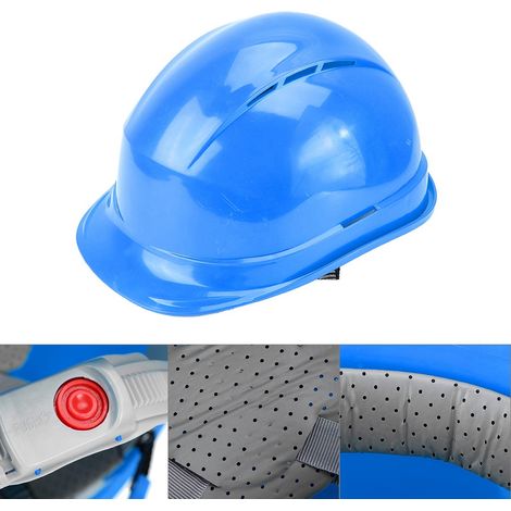Casque de sécurité respirant en ABS, casque de chantier, casquette de protection pour travaux extérieurs (bleu) (1/5)