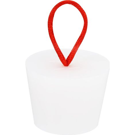 Silicone Caoutchouc Conique Bouchon 31 à 40mm Solide Baignoire Bonde Bouchon avec Poignée pour Test Tubes, Eau Tuyau, Drainage Trou, Blanc (1/5)