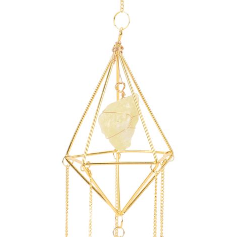 Sun Moon Wind Chimes Colorful Crystal Hanging Pendant Porch Decoration for Home Garden Party Wedding Engagement Citrine (1/5)