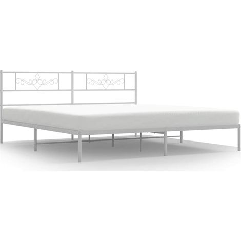 Maison Exclusive - Giroletto con Testiera Metallo Bianco 193x203 cm