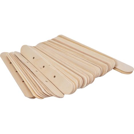 Lot de 50 porte-mèches en bouleau, faciles à utiliser et réutilisables, pour la fabrication de bougies (150 x 20 mm, 3 trous). (1/5)